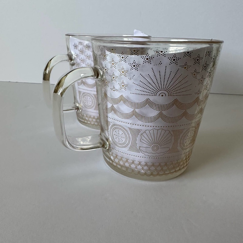 Starbucks 2017 Golden Sea Pattern Anniversary Collection Coffee Glass Mug - Picture 5 of 10